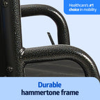 Medline Durable Steel Wheelchair with Flip-Back Desk-Length Arms, Elevated Leg Rests, 20-Inch Wide Seat, 300-Ib weight capacity, 50.2 Pounds, Black