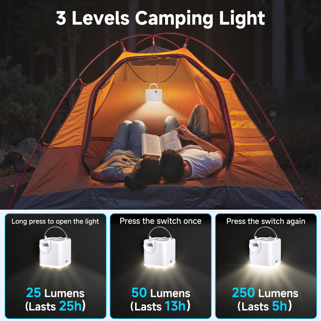 Portable Air Pump for Inflatables, 4.5kPa Mini Air Mattress Pump with Camping Light, 2400mAh Battery Rechargeable Air Pump for Pool Floats, Sleeping Pads, Swimming Ring, Vacuum Storage Bags