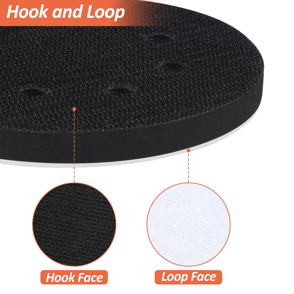 Mkobon 4 Pack 5 Inch 8 Holes Foam Sanding Pads for Orbital Sander