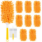 Nicemiya 8 Pack Reusable Duster Refills Compatible with Swiffer Hand Duster, Washable Microfiber 360 Heavy Duty Dusters Refills for Dusting Cleaning(Include 1 Handle & Laundry Bag)
