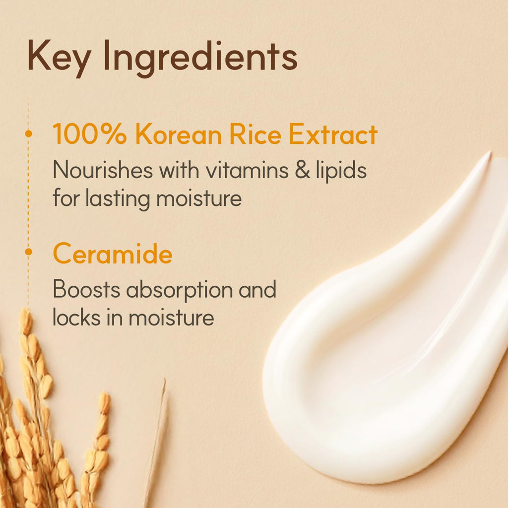 The Face Shop Rice Ceramide Cream, Hydrating Face Moisturizer, for Dry & Combination Skin, Lightweight, Fast-absorbing, 1.69 fl. oz.