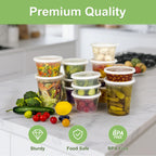 Dipoo 60 Sets (120-Piece) Deli Containers with Lids 8 oz, Leak-Proof & BPA Free Airtight Takeout Plastic Food Storage Containers for Soup, Freezer/Microwave/Dishwasher Safe