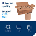 Tork Matic Paper Hand Towel Roll Natural H1, Universal, 100% Recycled Fiber, 6 Rolls x 700 ft, 290088