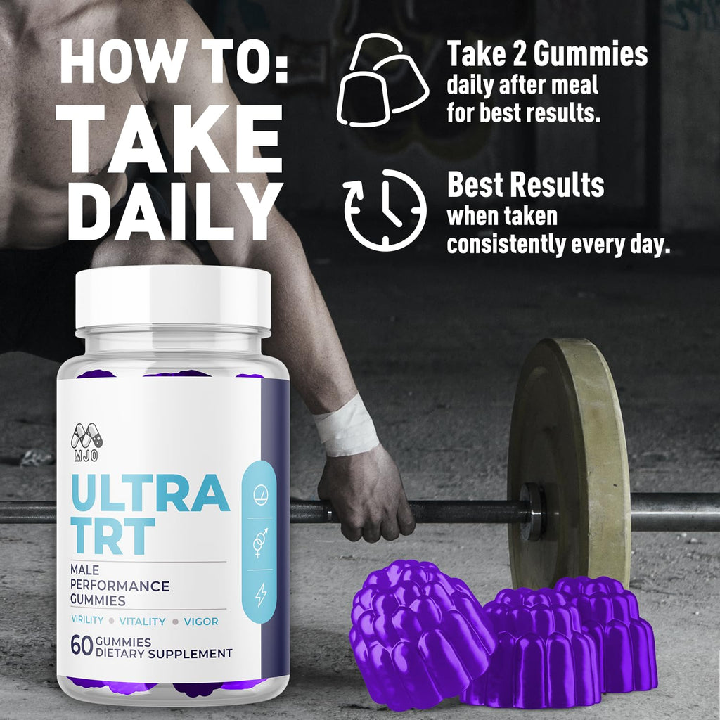 Ultra TRT Gummies for Men, Official Ultra TRT Male Gummys with All Natural Ingredients, Advanced UltraTRT Maximum Strength Men's Supplement, Active Lifestyle Support with Premium Vitamins (60 Gummies)