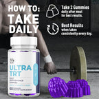 Ultra TRT Gummies for Men, Official Ultra TRT Male Gummys with All Natural Ingredients, Advanced UltraTRT Maximum Strength Men's Supplement, Active Lifestyle Support with Premium Vitamins (60 Gummies)