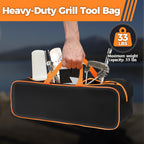 TWAKAP Grill Tool Storage Bag, 24" x 8" x 8" Large Capacity Grill Accessory Storage, 1680D Heavy-Duty Grill Utensil Storage, Accessories Storage Compatible with Blackstone (No Accessories)
