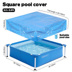 4 Feet x 4 Feet x 12 Inch Mini Frame Pool Cover Kiddie Pool Cover Waterproof Above Ground Frame Kiddie Swimming Pool Cover for Outdoor Backyard Teaching (Cover Only)