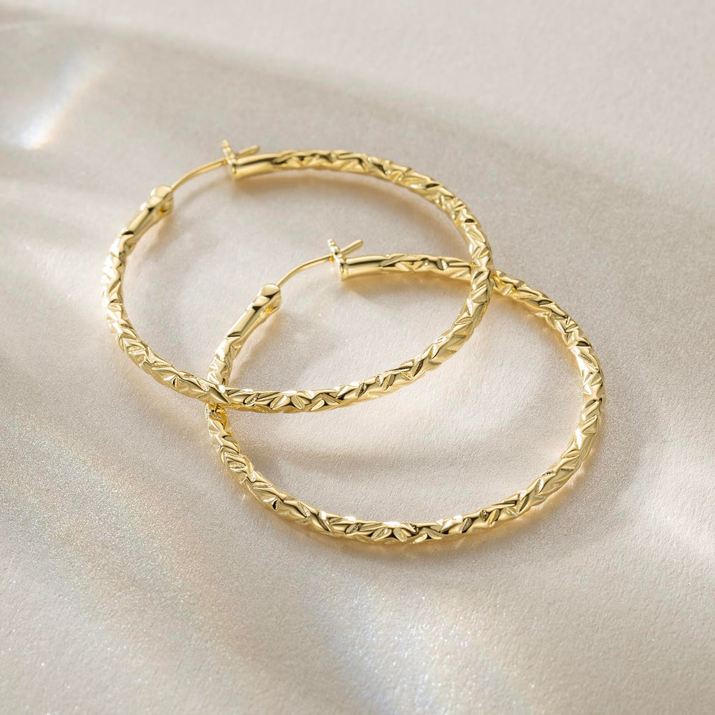 KFERAXSZ Gold Hoop Earrings 14K Gold Hoop Earrings for Women