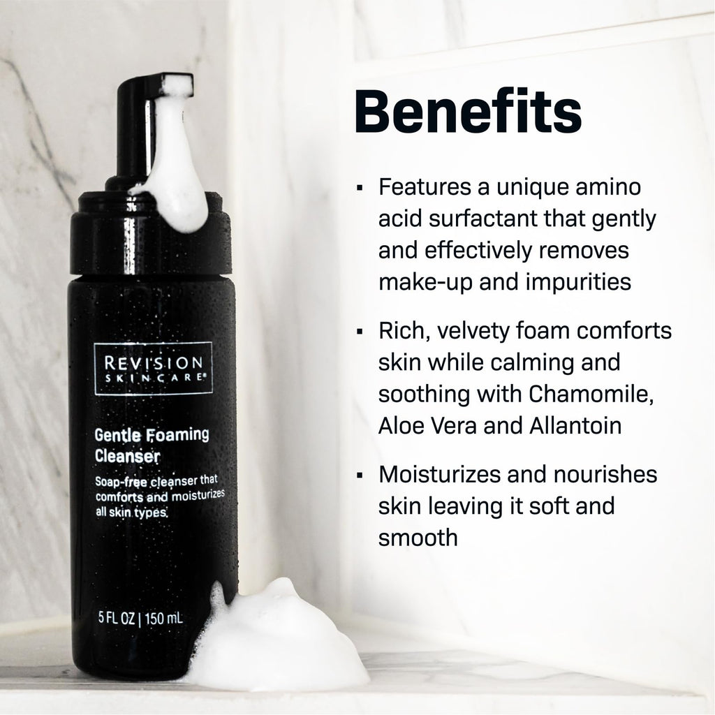 Revision Skincare Gentle Foaming Cleanser, Soap Free Facial Cleanser and Makeup Remover, Soothing and Moisturizing, 5 fl oz