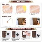 Furniture Repair Kit Wood Touch up Maker Restore Any Wood Furniture, Cover Surface Scratch for Wooden Floor Table, Filler Oak, Cabinet, Door, Veneer, Set of 39