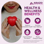 Arazo Nutrition Red Yeast Rice Extract 1200 MG Per Serving – Citrinin Free Supplement – Vegetarian 120 Capsules