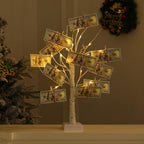 Money Tree Gift Card Holder 24 LED Birch Tree Lamp Battery/USB Powered