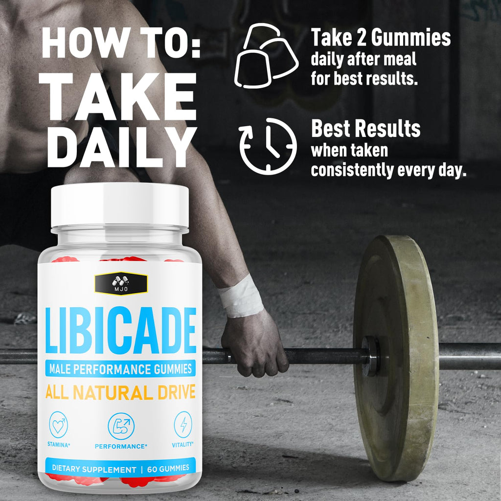 Libicade Gummies, Official Libicade Gummys for Men with All Natural Ingredients, Libicade Advanced Formula for Wellness Support with Premium Vitamins for Optimal Health & Active Lifestyle (60 Gummies)