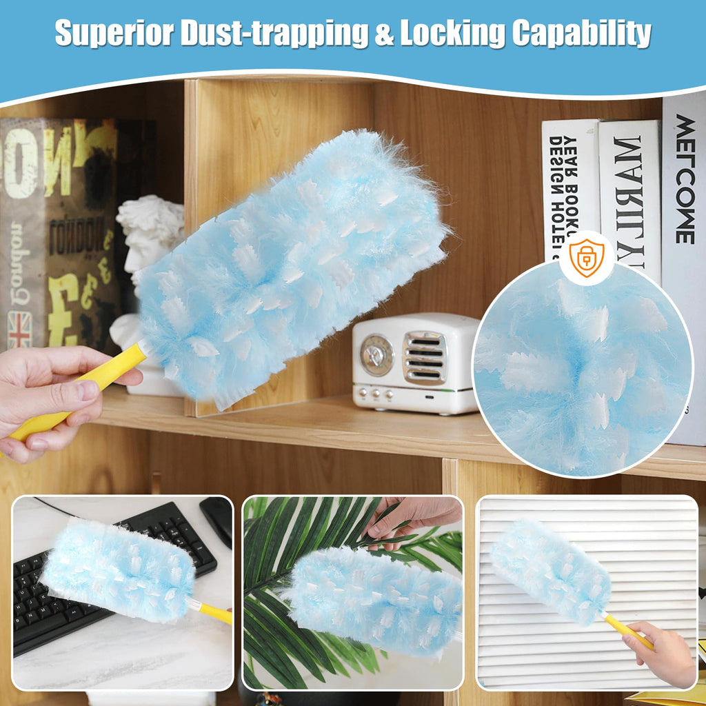 Senowi 50 Count 360° Heavy Duty Duster Refills Compatible with Swiffer, Larger -Extra Thick Electrostatic Disposable dusters Refill for Electronics, Furniture, Blinds, Ceiling Fans, Unscented