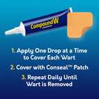 Compound W Maximum Strength Wart Remover Gel & ConSeal Patches with Salicylic Acid, Discreetly Treats Common & Plantar Warts, 0.25 Ounce Gel & 12 Waterproof Patches