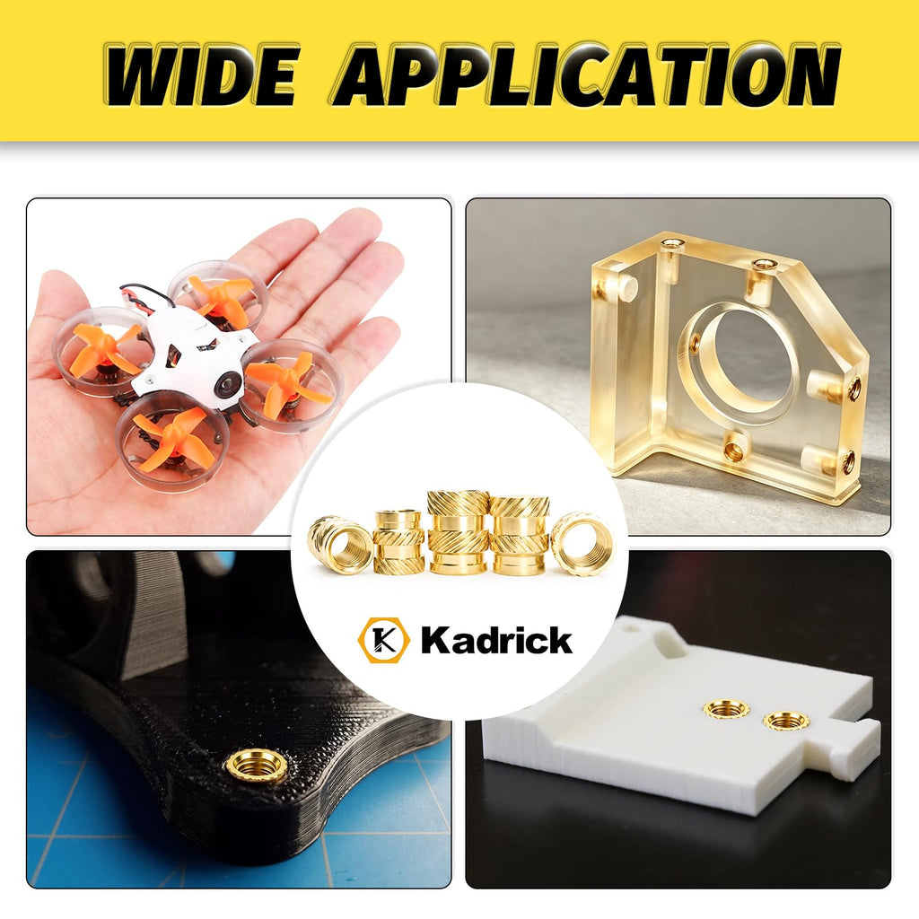 KADRICK 300PCS M2 M2.5 Heat Set Inserts Kit,M2*3/4/5mm*3mm M2.5*3/4mm*3.5mm