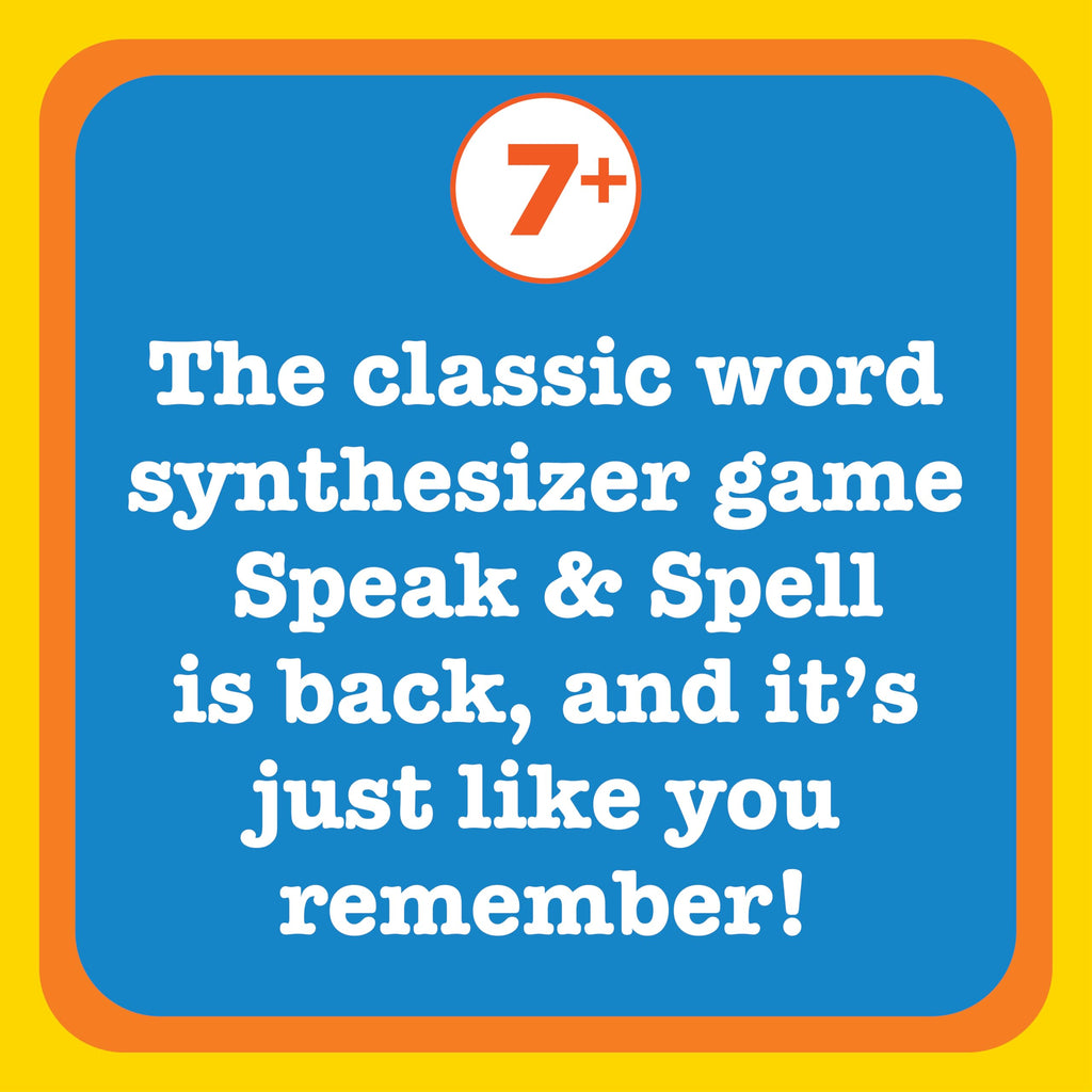 Playmonster Speak & Spell Electronic Game - Educational Learning Toy, Spelling Games, 80s Retro Handheld Arcade, Autism Toys, Activity for Boys, Girls, Toddler, Ages 7+