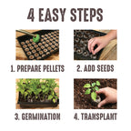 Jiffy Seed Starting Tray Kit - 36 Cell Germination Tray, Portable - 2 Pack, 72 Pellets - Plastic