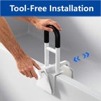 Bathtub Safety Rail, Bathtub Handle Grab Bar with Non-Slip Grip for Seniors, Elderly, Fits 3.1 to 6.7 Inch Tub Walls, Supports 300 lbs