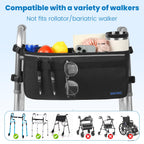 ZHCHG Walker Basket for Seniors, Walker Accessories, Folding Walker Bag with Large Capacity & Never Tipping Over, Best Gift- Black (Not Fit Rollator Walkers)