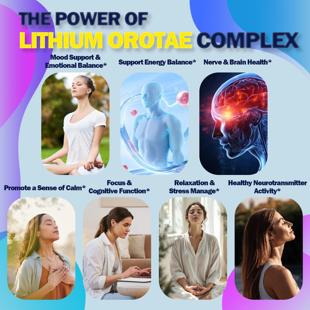 Scibalia Lithium Orotate Liquid Drops 20mg, Potency 11-in-1 Lithium Supplement w. NAC Magnesium Ashwagandha Theanine Vitamin D3 B6 B12 for Memory Brain Mood Cognitive Support, Non-GMO Gluten Free