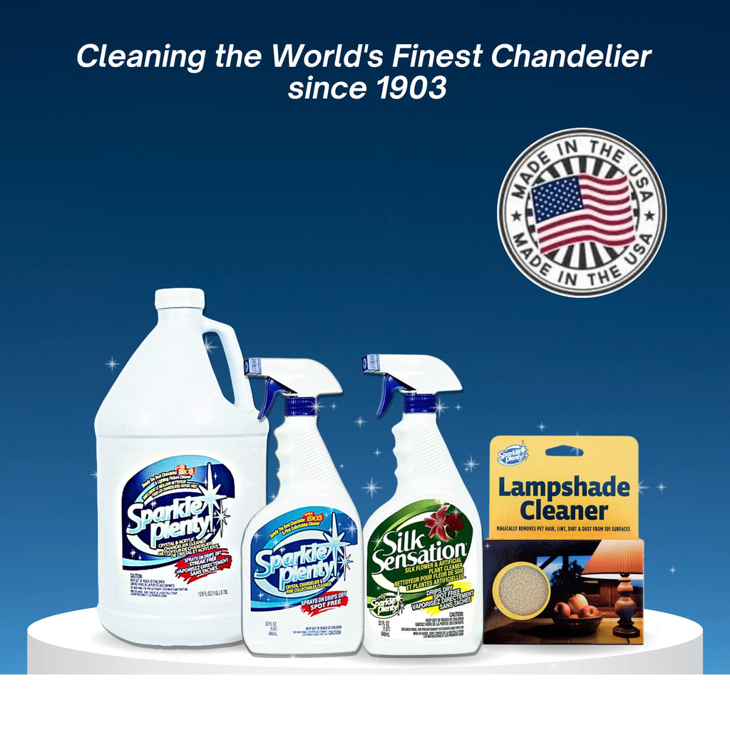 Bundle of Sparkle Plenty Chandelier Cleaner Drip Dry Spray No Wipe & Silk Plant Cleaner Spray No Wipe - Dust Cleaning Supplies for Fake Plant, Artificial Flower, Shower Glass or Window Screen (32 oz)