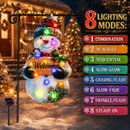 Amadecohome 12x18 Lighted Christmas Snowman Garden Flag, Outdoor Decor