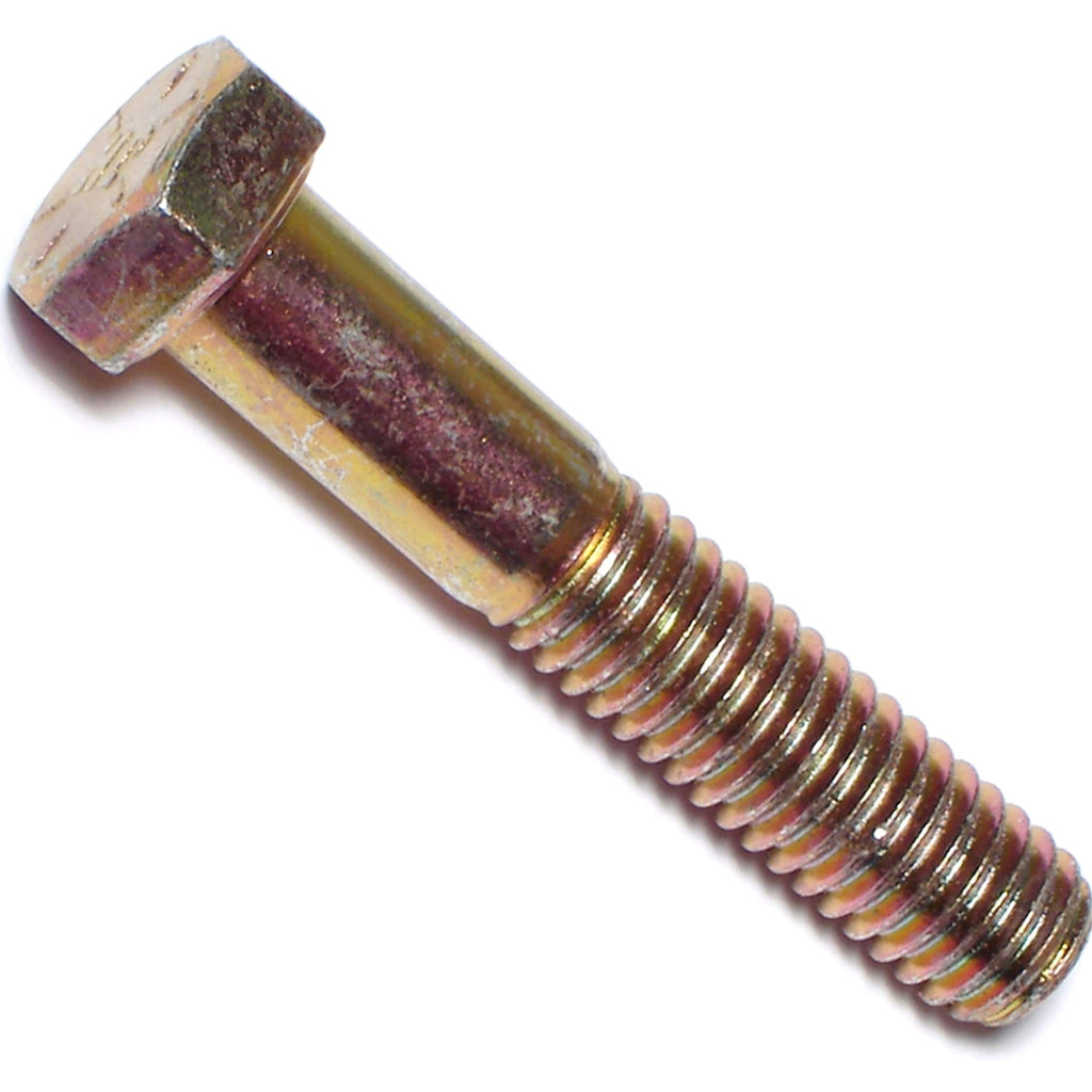 3/8-16 x 1 3/4 Hex Cap Screw, Grade 8 Coarse, Yellow Zinc - Pack of 10