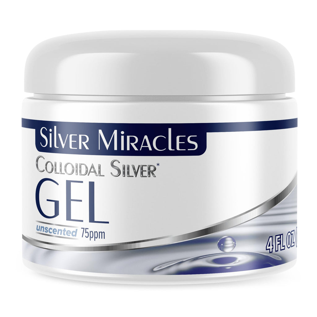 Silver Miracles Colloidal Silver Gel - Nano Silver Gel Wound Care - Healing Ointment for Burns & Irritated Skin - 4 Oz Unscented - Two Pack