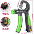 FitBeast Hand Grip Strengthener Workout Kit (5 Pack), 2 Forearm Grip Adjustable Resistance Hand Gripper, Finger Stretcher, Grip Ring & Stress Relief Grip Ball for Athletes, Light Green