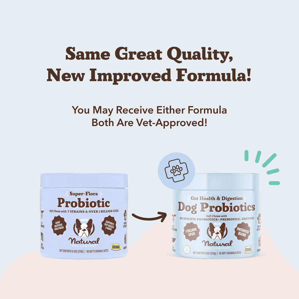 Natural Dog Company Probiotic Chews (90 Bites), Chicken Flavor, Helps with Digestion, Supports Immune System, Probiotics Supplement for Dogs of All Ages, Sizes & Breeds.