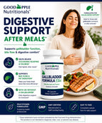 GOODAPPLE NUTRITIONALS Gallbladder Formula Elite – Ox Bile Salts, Taurine & Digestive Enzymes for Healthy Fat Digestion, Bile Flow & Digestive Comfort – 90 Capsules