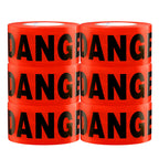 TopSoon Caution Barricade Tape Non-Adhesive Barrier Tape Construction Halloween Party Decoration (6Pack Danger Tape, 1000 Feet)