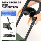 Pet Stroller Cat Dog Stroller Travel Folding Pet Carriers（Green）