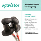 Urban Poling ACTIVATOR® Walking Poles for Balance and Rehabilitation – 1 Pair – Ergonomic CoreGrip™ Handles – Adjustable, Collapsible, and Lightweight for Stability and Recovery in Silver/Red