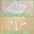PEIDUO Christmas Decorations, 2FT Birch Tree with LED Lights, Warm White Light up Tree Lamp, Artificial Trees for Home Table Inside, Battery Powered, Timer (2PK)