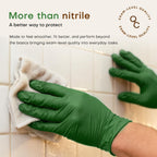 SUP Powder-Free Nitrile Exam Gloves, 100 Count Food Safe Latex-Free Disposable Gloves for Medical Cooking Household Cleaning Food Prep, Green (Medium)