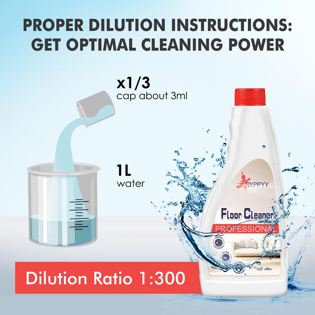NXPPYY Floor Cleaning Solution Compatible with Roborock Q5/Q7/Q8/S7/S8/Qrevo Series, All Robot Vacuums & Wet Dry Vacuum, Floor Cleaner for Mopping, 4 Bottle Floor Cleaner Refill