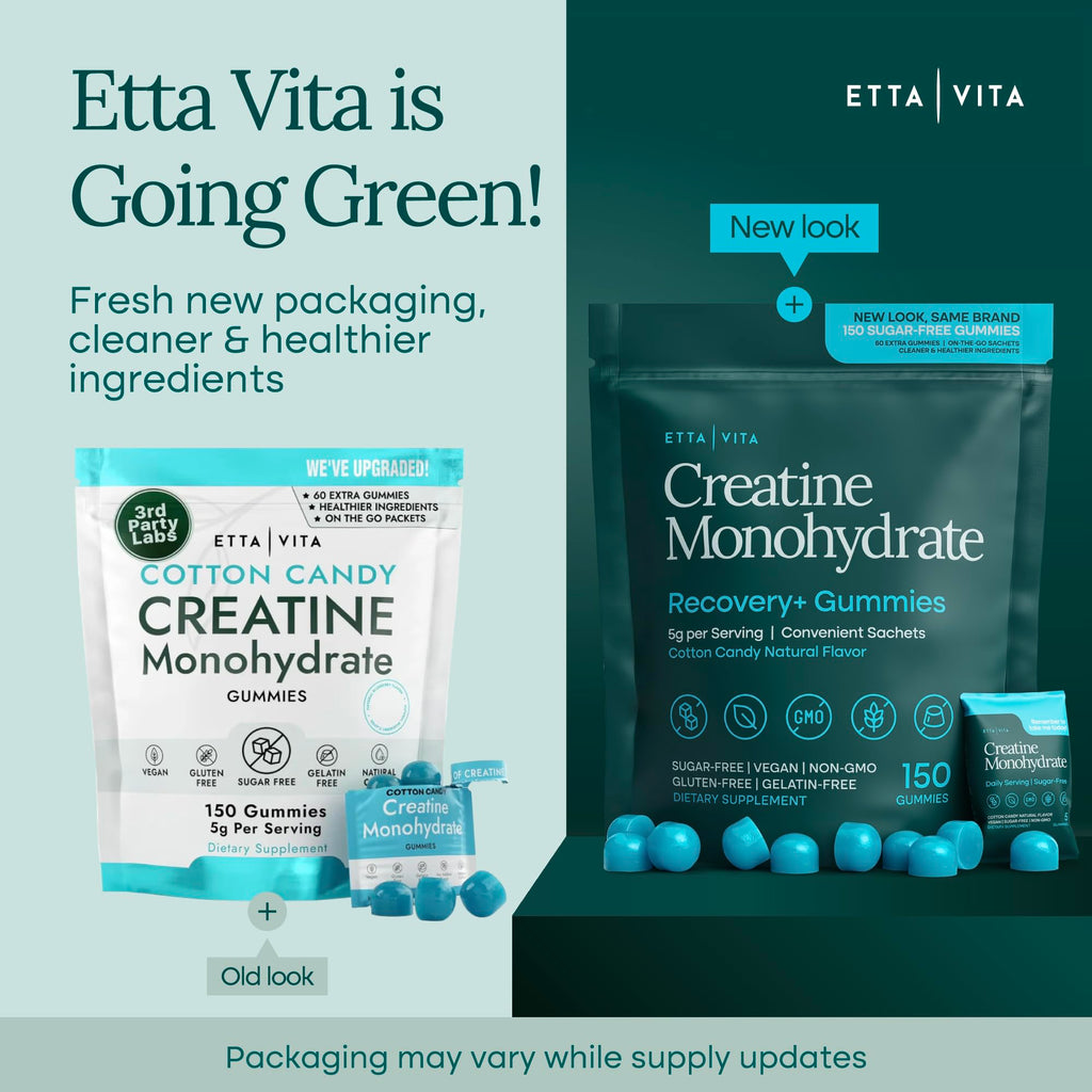 Sugar-Free Creatine Monohydrate Gummies (5g Per Packet) - Potent Creatine Gummies for Men & Women, Supplement for Muscle Support, Cognitive Function - Non-GMO, Gluten-Free, Mucuna Pruriens