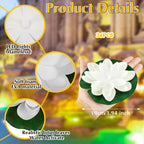 Liliful 36 Pcs Floating Lights Lotus Floating Lanterns Artificial Lily Pads with LED Lights Battery Operated for Pool Party Garden & Pond Summer Decoration (3.94 Inch,White)