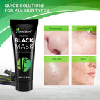 Blooskim Black Peel Off Face Mask – Charcoal Peel Off Face Mask for Oily & Combination Skin – Helps Remove Excess Oil & Lift Away Surface Impurities – Refreshing Botanical Formula, 2.8 fl oz - 2Packs