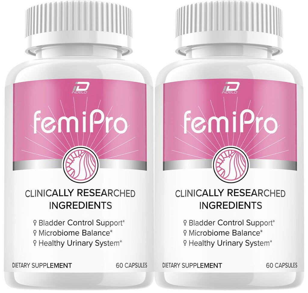 Indelo FemiPro Supplement - Probiotic Femi Pro Pills, FemiPro 24 Hour Support Microbiome Probiotic Urinary Control Health, Femie Pro Reviews (2 Pack - 120 Capsules)