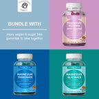 Magnesium Glycinate Gummies 400mg, w/Inositol 500mg for Women, Mineral & VIT B8 for Sleep, Stress & Muscle Relief, Metabolism Health, Sugar Free, No Melatonin, Gluten Free, Non GMO, Vegan, Pectin, 60