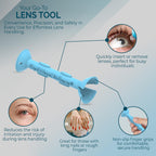 OptiWand Trial Pack Soft Contact Lens Removal & Insertion Tools - Silicone Rubber Soft Lens Applicator & Remover Device with Pincher End & Finger Grips - Safe & Easy on Eyes, Travel Size