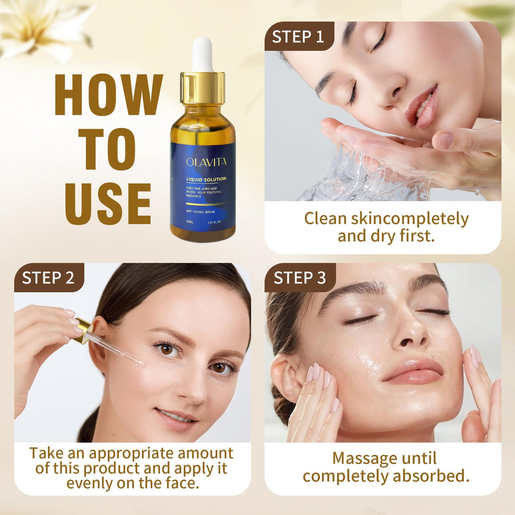 Olavita Facial Serum, Vitamin C & E Serum, Anti-Aging Firming Facial, Boosts Skin Collagen Production, Diminishes Fine Lines & Wrinkles for a Youthful Glow (2PCS)