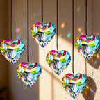 6pcs 50mm Crystal Heart Prism Suncatcher Window Sun Catchers Crystals