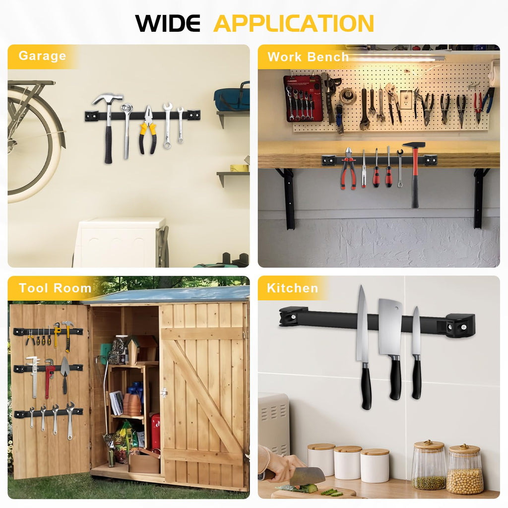 DGSL Magnetic Tool Holder Strip 10 Pack, 18 In Heavy Duty Tool Organizer Magnetic Strip, Tool Magnet Bar For Garage Tool Organization