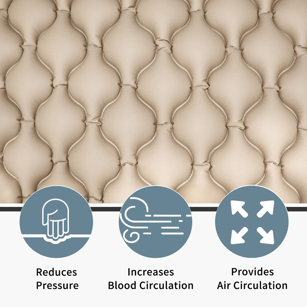 Alternating Air Pressure Mattress Pad for Hospital & Home Use - Relief for Bed Sores, Ulcers - Inflatable Comfort for Bedridden or Limited Mobility Patie - Grey