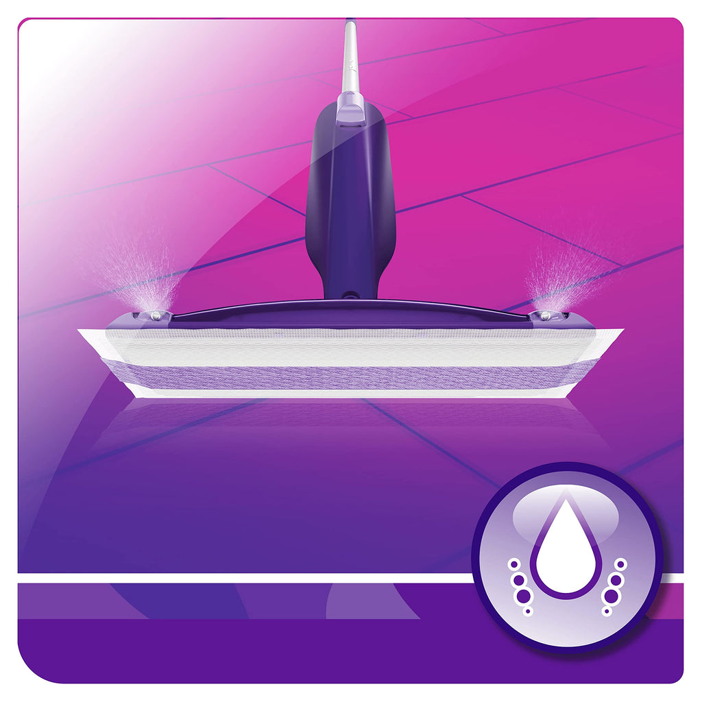 Swiffer WetJet Floor Spray Mop, Starter Kit, Includes: 1 WetJet, 5 Pads, 1 Cleaning Solution & 4 Batteries