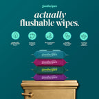 goodwipes Flushable Wipes - Shea-Coco, 318 Wipes (6 Pack + 1 Travel Size)